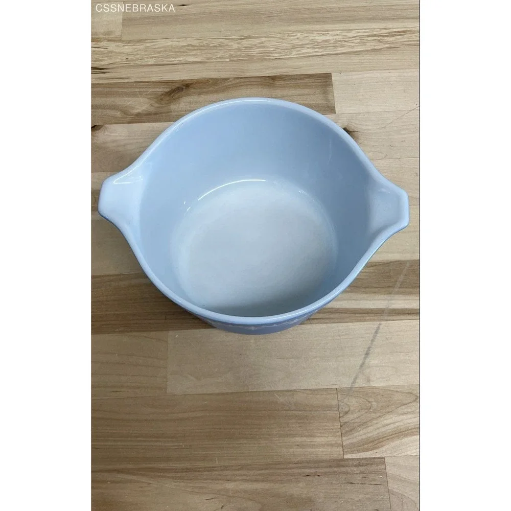 Snowflake Pyrex Blue Vintage 043 1.5 Qt Oval Casserole Dish Bowl No Lid USA
